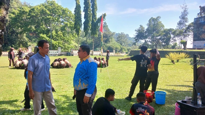 Matangkan persiapan jamnas xii 2026, kwarcab 0314 pramuka payakumbuh gelar tc di halaman gedung perpustakaan